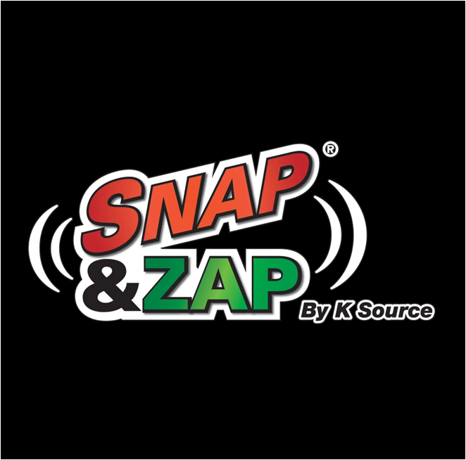 Logo of Snap & Zap by K Source on a black background